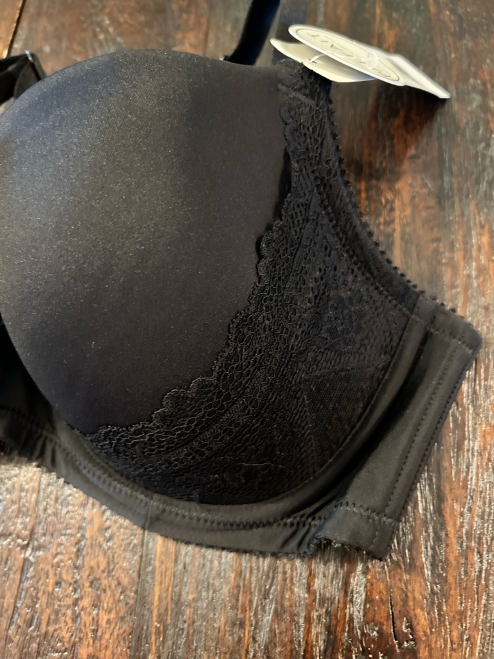 PARFAIT CASEY 2801 WOMEN'S WIRED PADDED PLUNGE SEAMLESS T-SHIRT BRA - BLACK- 32F - Picture 6 of 10